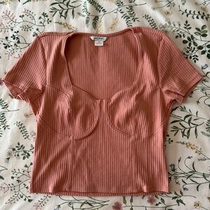 Monki Women’s Crop Top M Medium milkmaid M Medium pink